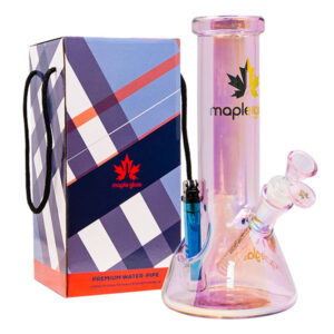 Fire Starter Pink Beaker Bong 9 Inches By Maple Glass